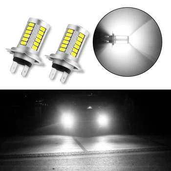 

2PCS H7 high quality Light Headlight White 5630 SMD 33 LED Car Auto Lens Fog Driving Light Lamp Bulb brake light Turn signal 12V