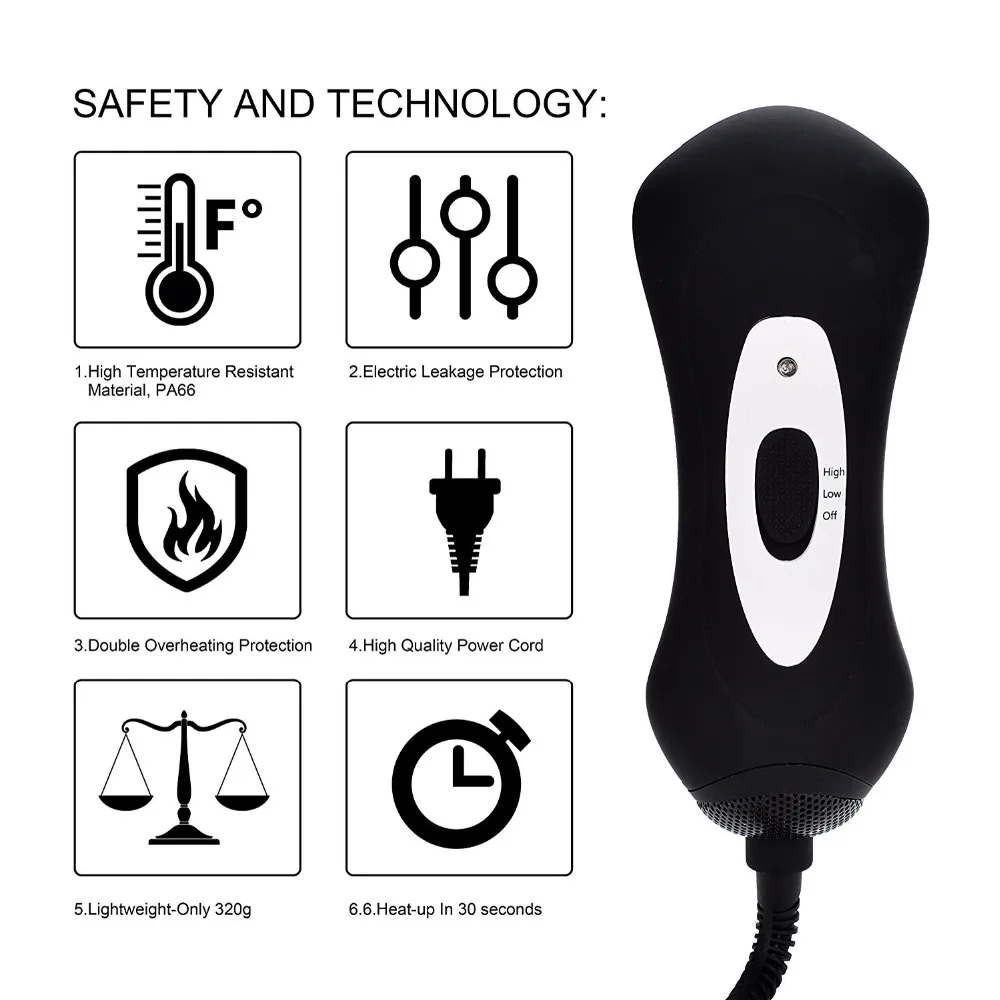 2-in-1 Negative Ion Hair Straighter Detangling Dryer Brush Infrared Hair Dryer Detangle Dry Heat Hair Blower Comb Styling Tools (6)