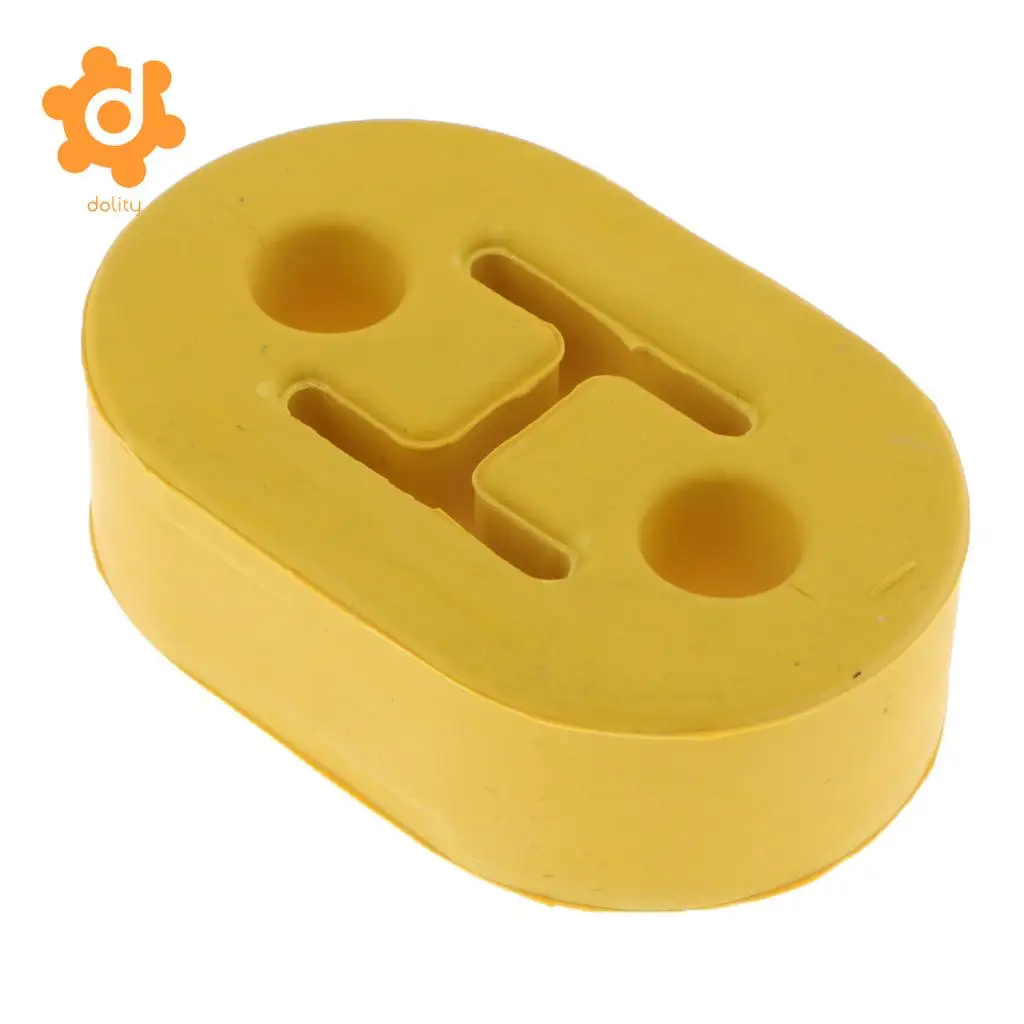 Car Muffler Exhaust Insulator Tail Pipe Mount Brackets Hanger Bushing 2 Holes, YELLOW Rubber 10.5mm (0.41'') Hole, Pack of 1