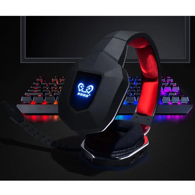 Online HUHD HW N9 7.1 Surround Sound Stereo Wireless Gaming Headset Headphones for PS4 PS3 PC XBox One 360 Noise Cancelling Microphone