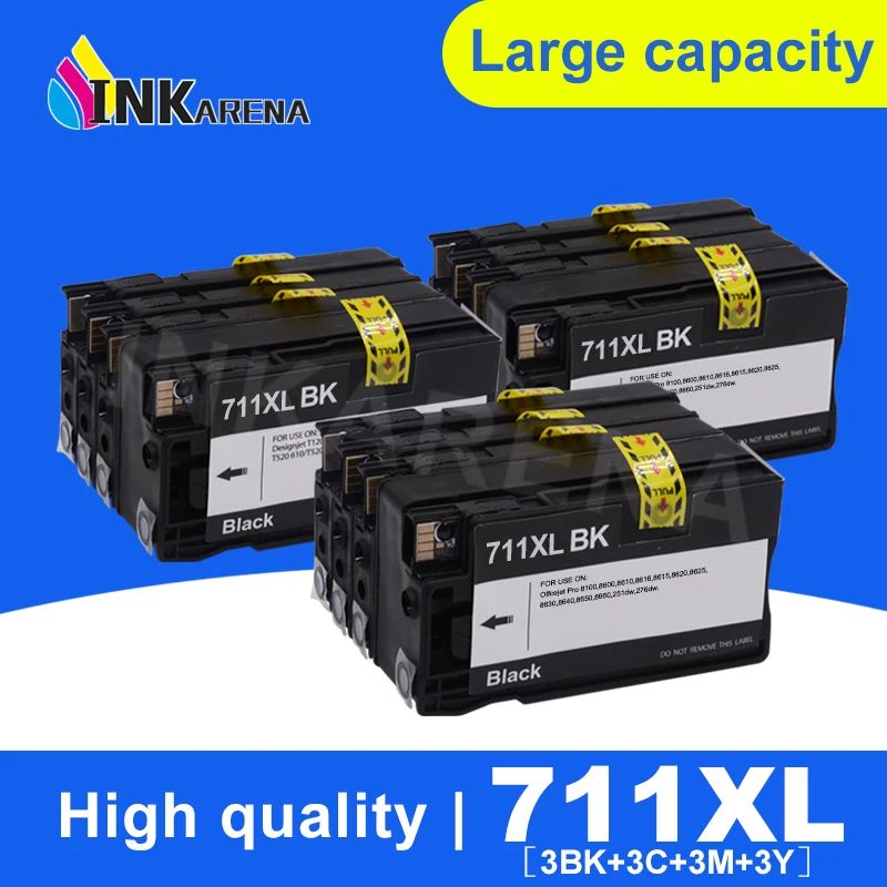 

INKARENA 711XL 711 XL Replacement Ink Cartridge Compatible For HP 711 DesignJet T120 T520 Printer (CZ133A CZ130Z CZ131A CZ132A)