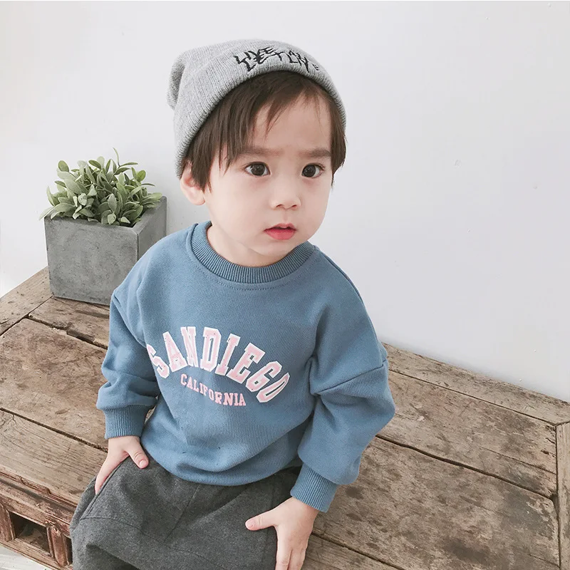 

Autumn baby boys girls long sleeve clothes infant kids children fashion letters printed sweatshirts cotton casual hoody