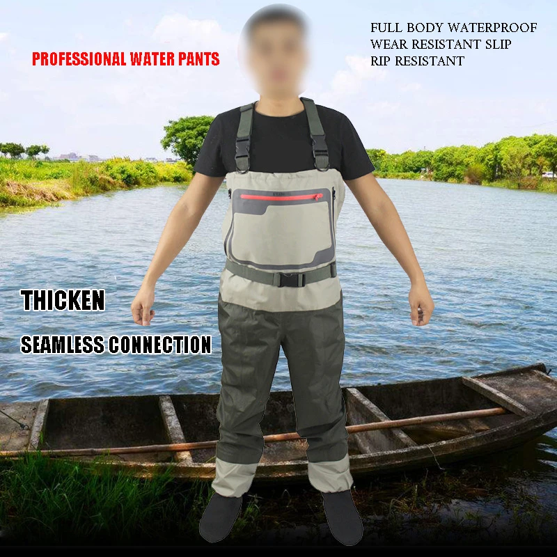 

Durable Breathable and Waterproof with Neoprene Stocking Foot Insulated Chest Waders, for Duck Hunting, Fly Fishing, A Mesh Stor