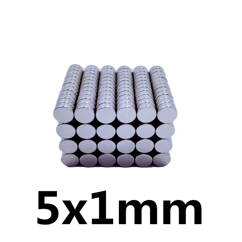100 шт 5x1 неодимовый магнит постоянных N35 NdFeB Неодимовый магнит супер мощная маленькие круглые магнитные магниты диски 5 мм x 1 мм