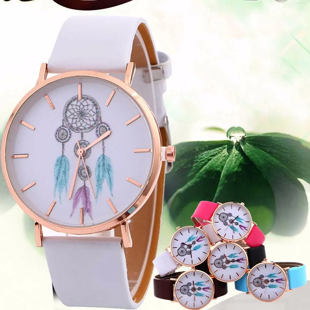 

Watches women Wind Chimes Pattern Quartz Watch Leather Strap Belt Table watches women luxury brand dignity J.23