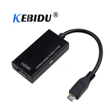 Kebidu поддержка 1080 p микро СВЕТОДИОДНЫЙ модуль панели управления USB мужчин и HDMI Женский адаптер кабель для мобильного телефона samsung адаптеры HDTV