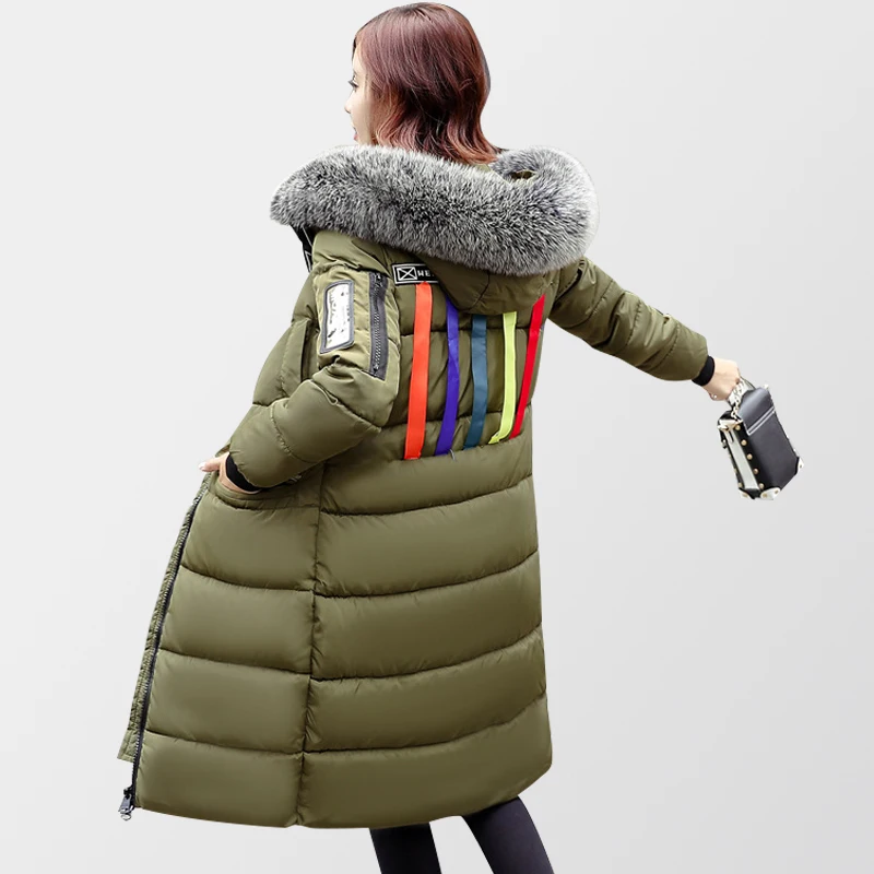 Black blackish Green Col Manteau Coton Femmes Hiver Grande Kaban Fourrure De Casaco Parka En Veste Décontracté Solide Taille Chaud Coréenne Vestes 2018 Feminino R1qBxFF
