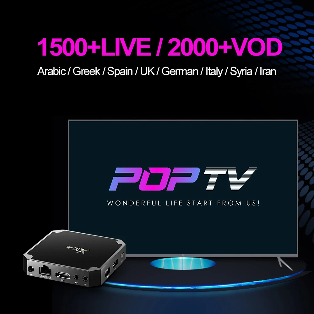 

BOXPUT Arabic POPTV IPTV Yearly Subscription for X96 mini Android 7.0 Set up Smart TV Box