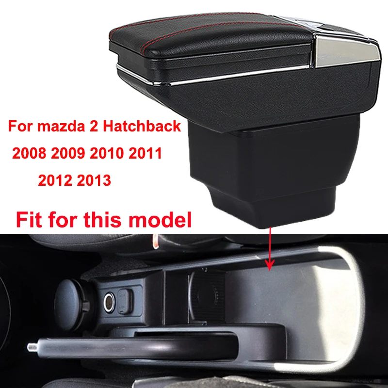 Автомобильный подлокотник для Mazda 2, Мазда 2, 2008-2013, хэтчбек, центральный магазин, ящик для хранения, подлокотник, держатель для чашки, автомобильный стиль