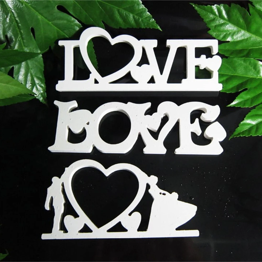 

Conjoined words Photo frame LOVE for Home Decor Wedding Decorations Wood Wooden White Letters Alphabet Wedding Birthday of gifts