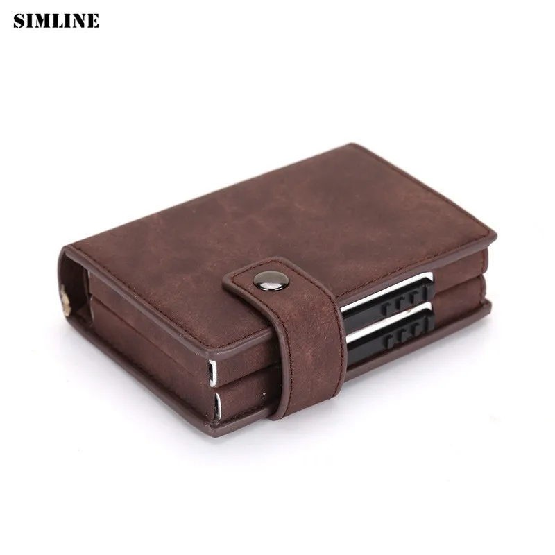 0 : Buy SIMLINE New RFID Blocking Wallet Men Metal Aluminium Double Box Pop Up ...