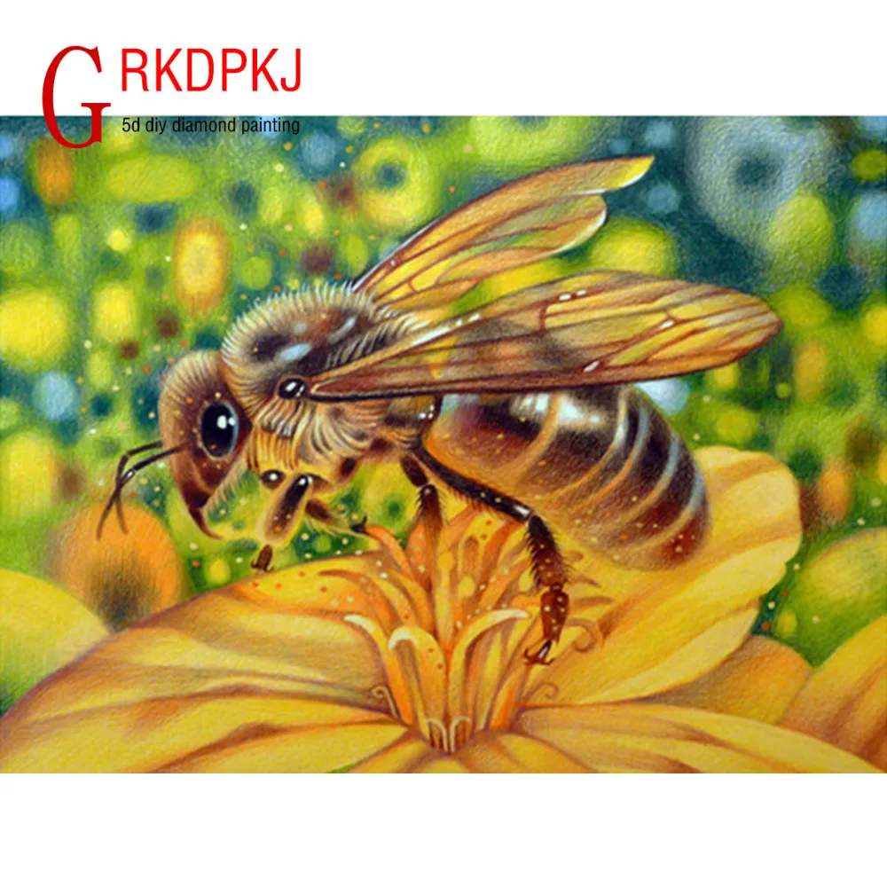 3d Diy Honey Bee Picture Diamond Painting Mosaic Bar Bedroom