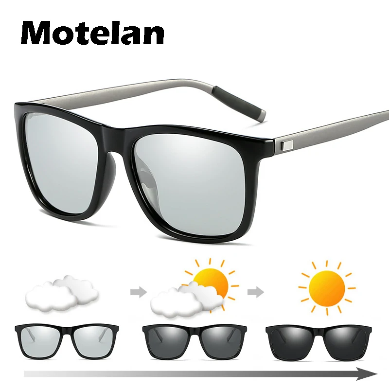 

New Men Women Photochromic Polarized Alloy Frame Sunglasses for Drivers Classic Male Driving Fishing UV400 Eyewear Sun Glasses