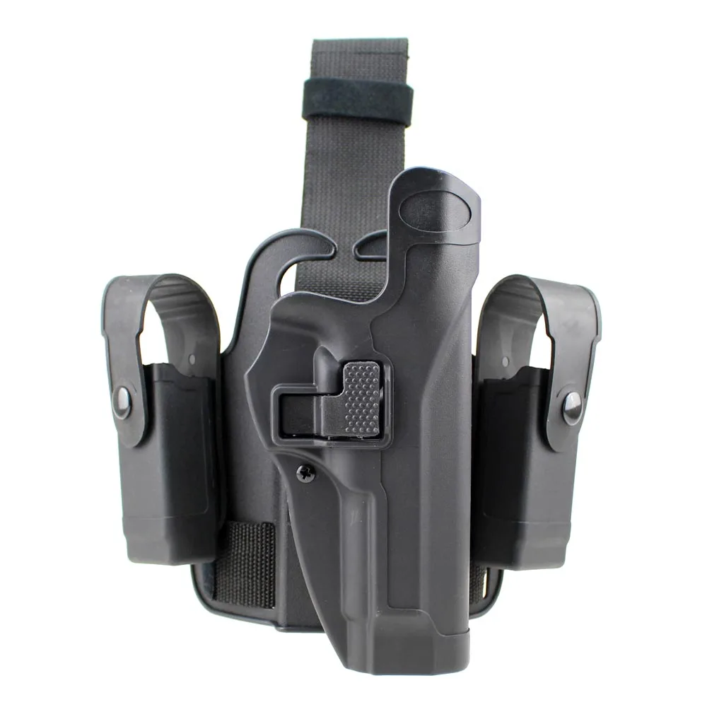 

Tactical M92 Leg Holster Right Hand Paddle Drop Thigh Gun Holster with Snap Button Magazine Torch Pouch for Beretta M9 M92