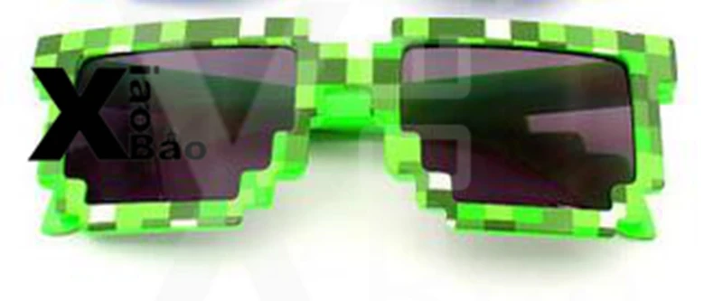 Добыча пикселей игра вечерние поставки бумажный стаканчик, тарелка сумка баннер шар игрушечный браслет салфетка Tablecover мультфильм праздничный подарок на день рождения - Цвет: 1 green Sunglasse