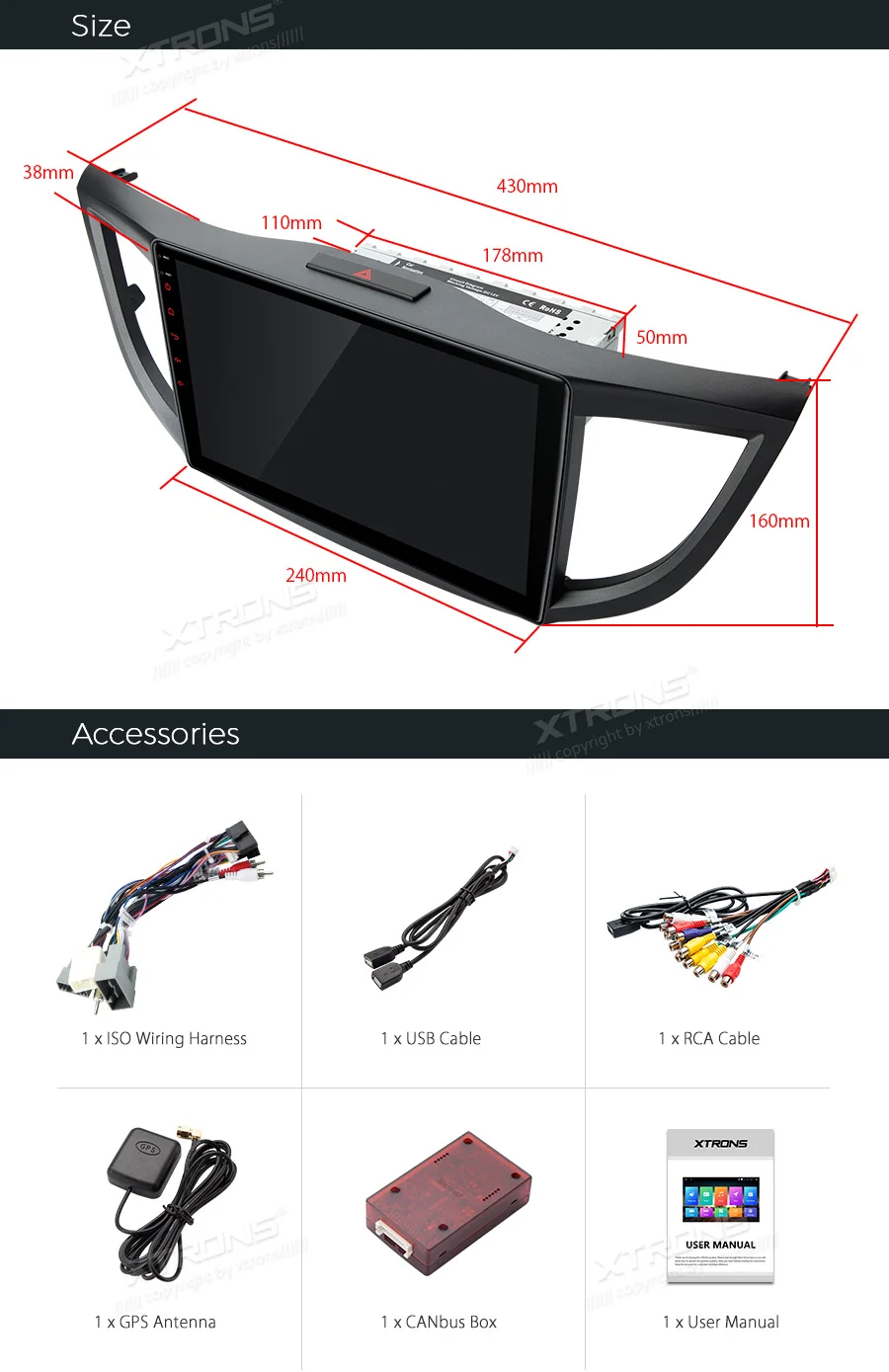 Excellent XTRONS 10.1" 1din Android 8.1 car Multimedia System stereo for Honda CR-V 2012 2013 2014 2015 2016 RCA GPS Navigation NO DVD 22