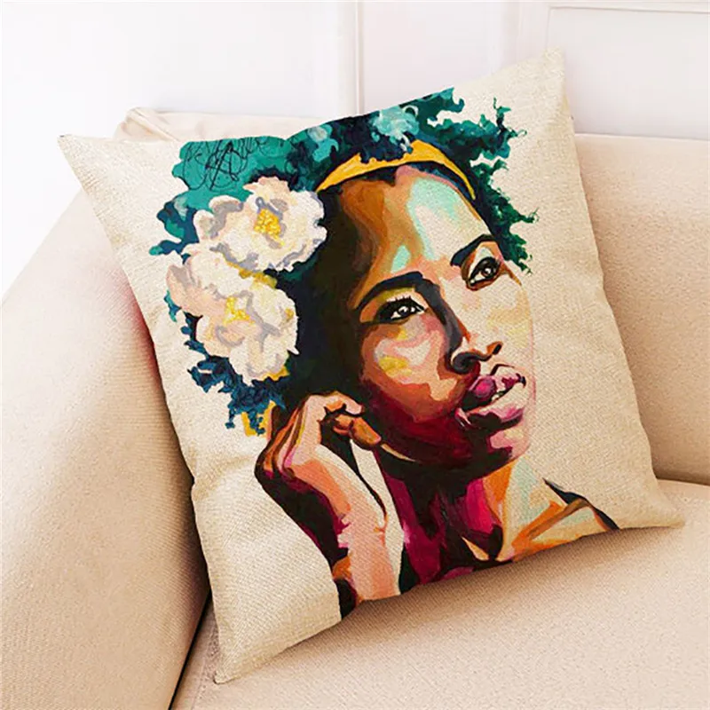 Африканский женский чехол для подушки Наволочки чехлы домашнего декора