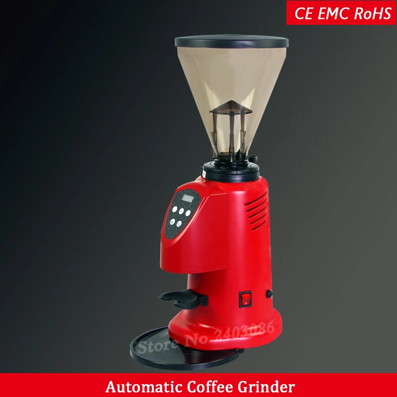 

Professional flat wheel espresso burr coffee grinder mill conical hopper coffee maker machine automatic electric 6-9 kg/hour