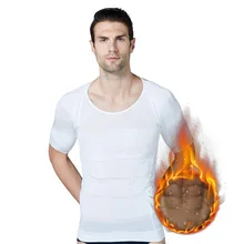 Новая мужская облегающая футболка для тела, фитнес-стрейч, потеря веса, талия, контрольный тренер, Спортивная футболка