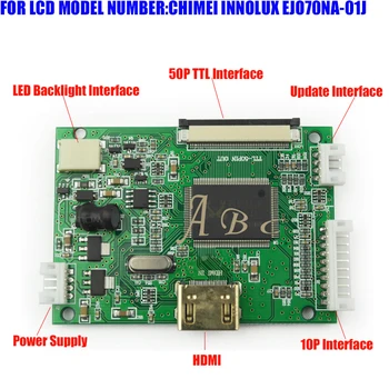

HDMI 50P 40P TTL Parallel Controller Board Module Monitor for Raspberry PI 2 IPS TFT LCD Display EJ070NA-01J 7" 1024x600 Panel