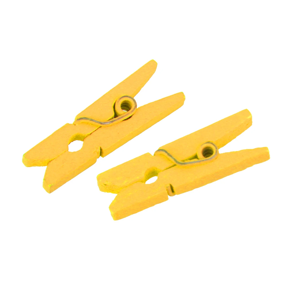 50 Mini Wooden Craft Pegs Clothespin Paper Photo Clothes Clips for Scrapbooking
