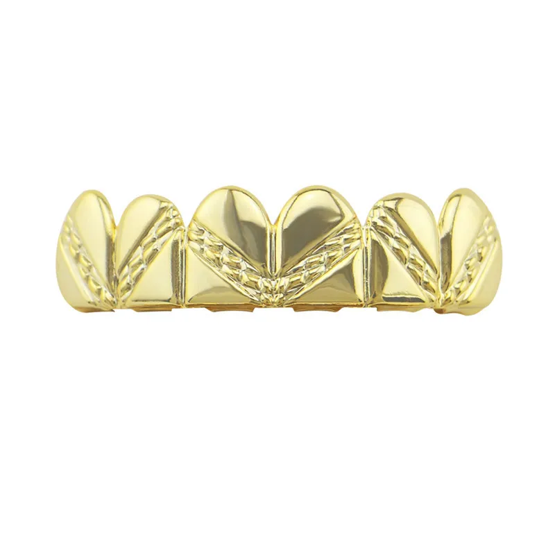 Модные золотые зубы Grillz верхней и нижней зубные грили твил хип-хоп рэппер зубы шапки Хэллоуин косплей зуб Ювелирные изделия XHYT1010