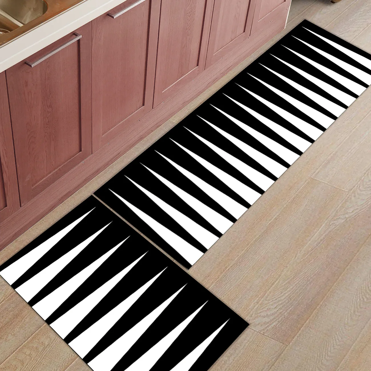 

2pcs/set Geometry Base Special Design Doormat Entrance Front Door Rug Bathroom Kitchen Living Room Carpet Anti-Slip Floor Mats