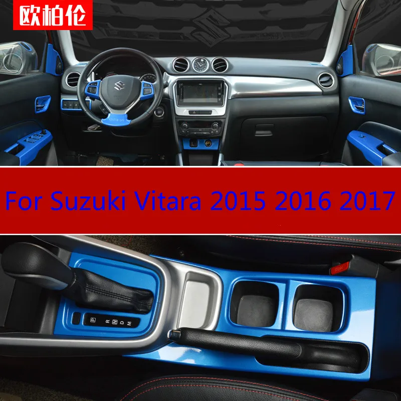 Высокое качество ABS углеродного волокна внутренняя отделка блёстки, Отделка приборной панели для Suzuki Vitara автомобиль-Стайлинг