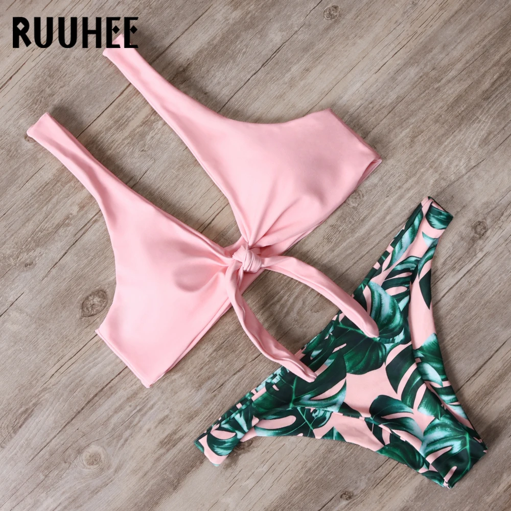 Online RUUHEE Bikini Badeanzug Bademode Frauen Sexy Bikini Set Push Up Printed Badeanzug Frauen 2019 Sommer Strand Tragen Weibliche Biquini