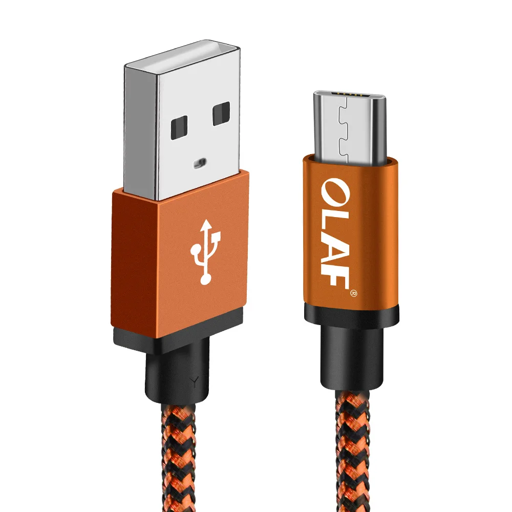 Олаф Micro USB кабель 2 м 3 м нейлоновый плетеный кабель для быстрой зарядки и передачи данных для samsung huawei Xiaomi Android Microusb телефонный кабель