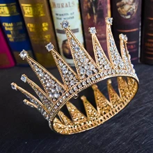 Кристалл королевская Королева Король свадебная тиара Корона Мужчины/Женщины Театрализованное Пром Украшение для волос, невеста головной убор Свадебные украшения для волос аксессуар