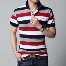 ICPANS рубашка поло мужская хлопковая приталенная с коротким рукавом Повседневная в полоску летний топ футболки поло рубашки для мужчин размера плюс 4XL 5XL