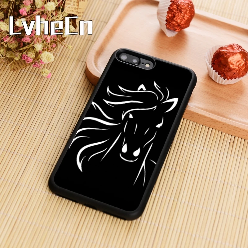 LvheCn Running black horse черный чехол для телефона iPhone 5 6 6s 7 8 plus 11 pro X XR XS max samsung S6 S7 edge S8 S9 S10 |