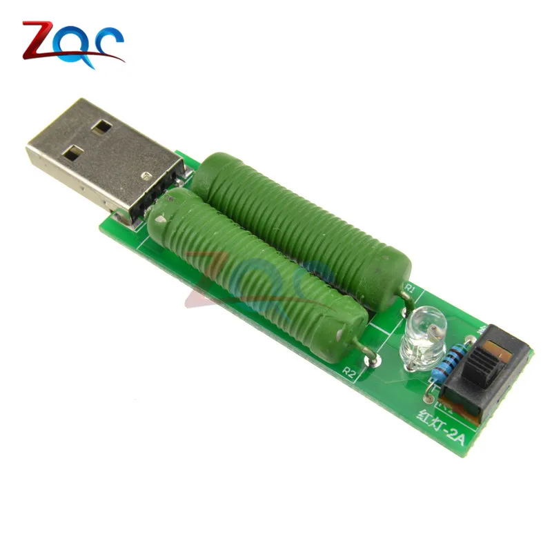 USB мини разряд нагрузочный интерфейс резистор 2A/1A с переключателем 1A зеленый светодиодный 2A красный светодиодный модуль тестирование старение резистор