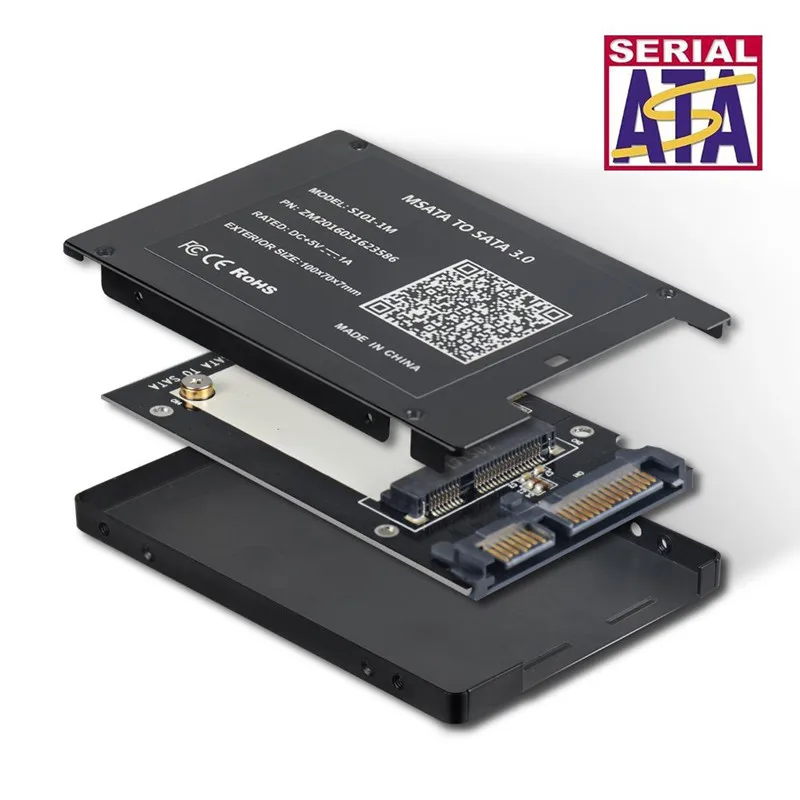 

mSATA SSD to 2.5 Inch SATA3 HDD SSD Converter Adapter Card With 7mm Thickness Protective Case