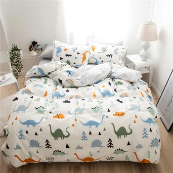 

YeeKin 100% Cotton Jurassic Period 3D Dinosaur Boys Cartoon Bedding Sets Twin Queen Size Jurassic World Dinosaur Boys Duvet Set