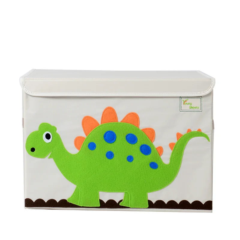 3D Детский мультфильм большой ящик для хранения животных вышивка ящики для хранения детей органайзер для хранения игрушек складной портативный с крышкой - Цвет: Синий
