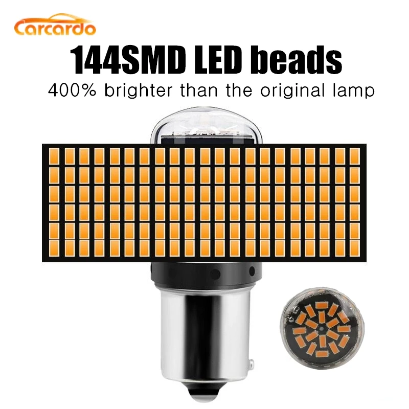 Carardo 1156 1157 светодиодный ламповый светильник 20 Вт 144SMD светодиодный CanBus тормозной фонарь BA15S P21W BAU15S PY21W указатель поворота без вспышки без ошибок