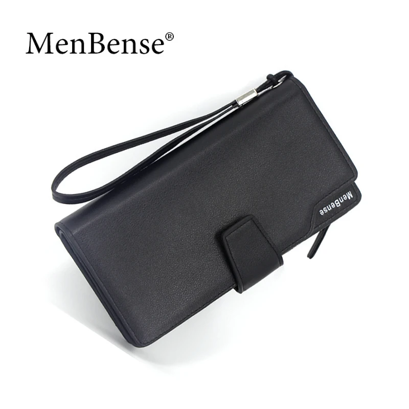 

Fashion Men long Wallet Business Simple Clutch Coin Purse Bag PU Leather Large Capacity Zipper & Hasp Black brown Wallets 2019