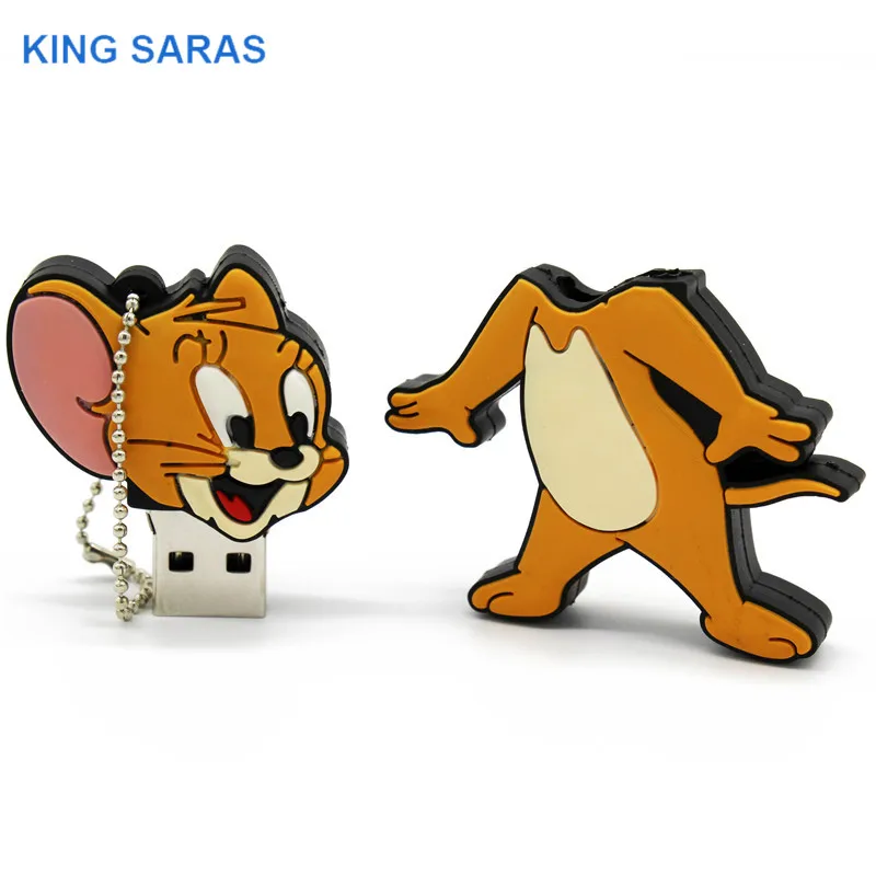 Usb флеш-накопитель KING SARAS с мультяшным котом и мышью om Jerry style usb 2,0 4 ГБ 8 ГБ 16 ГБ 32 ГБ 64 ГБ флешка, подарок U диск