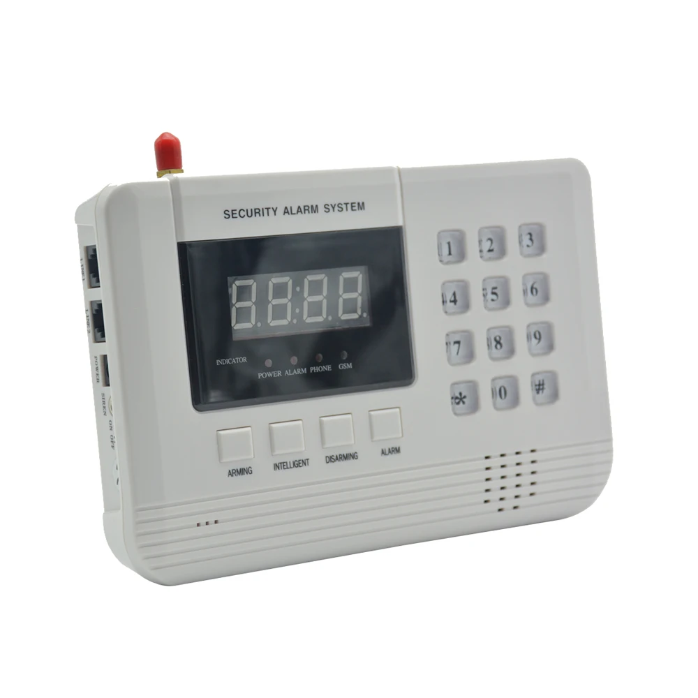 ЖК-дисплей 433 МГц Беспроводная сигнализация SMS GSM PSTN Двойная сеть Домашняя безопасность PIR датчик движения открытая дверь детектор дыма