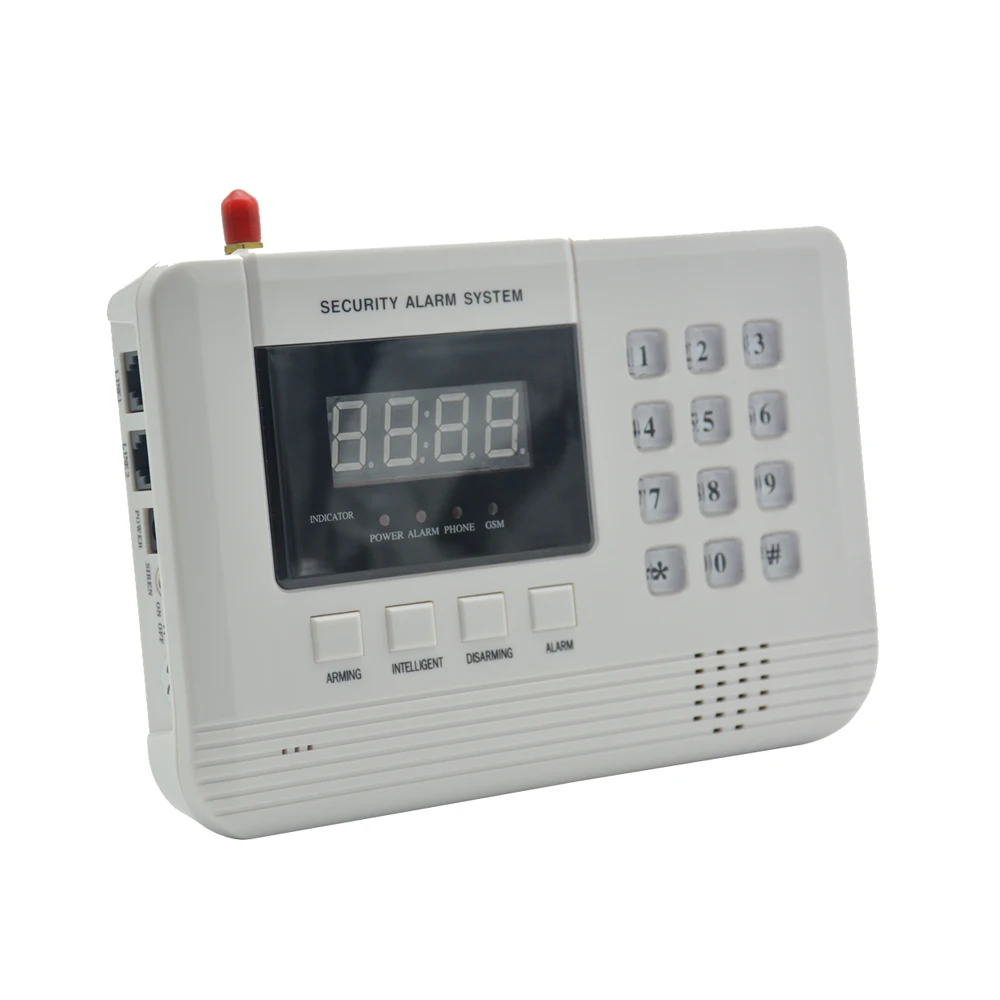 Pantalla LCD 433 MHz sistema de alarma inalámbrico SMS GSM PSTN doble red de seguridad para el hogar PIR Sensor de movimiento puerta Detector abierto humo