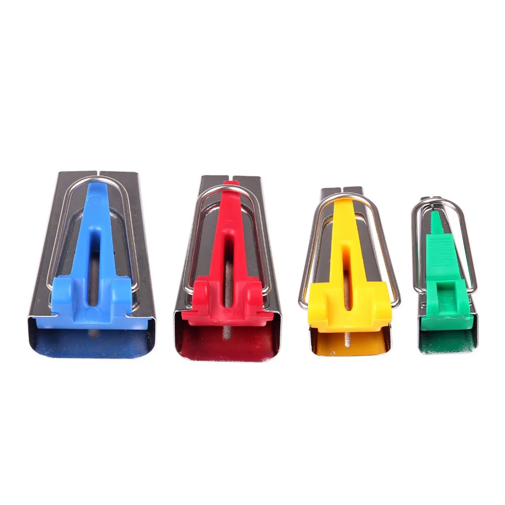 Set of 4 Fabric Bias Tape Maker Binding Tool Sewing Quilting Plastic
