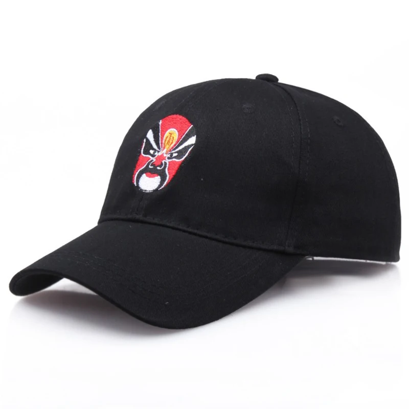 

2019 NEW Fashion Baseball Cap Chinese Opera Mask Embroidery Mens Hats and Caps For Women gorra Hip Hop Snapback Cap