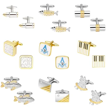 

Memolissa Multiple Choice Cute Animal Cufflinks Fish/Deer Design Gold Dice Cufflinks Piano Design High Quality Gifts for Men