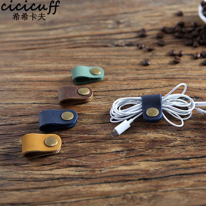 

CICICUFF Casual Cowhide Real Leather Hasp Keychains Holder Wallet Data Key Travel Organizer Earphone Coil Winder Car Keys Ring
