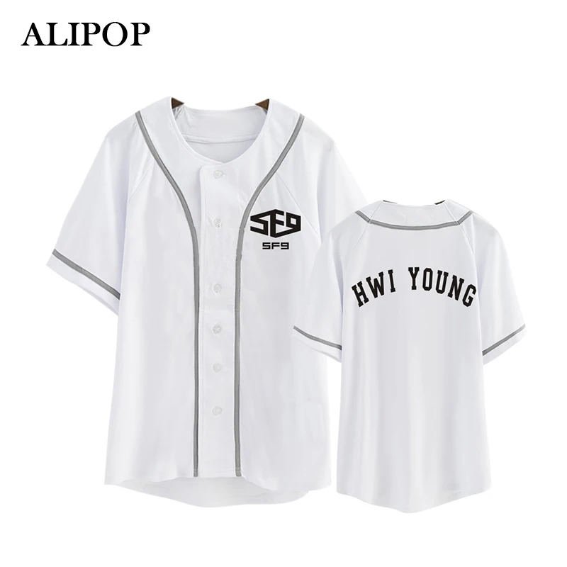 Хлопковая Футболка Kpop с кнопками и надписью Sensation alfirst9 Album Fanfare K POP|cotton tshirt|fashion