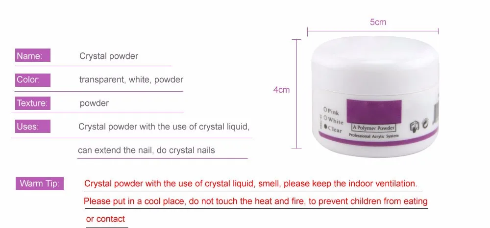 Прозрачный розовый белый смешанные цвета для дизайна ногтей акриловый порошок акриловый жидкий кристалл полимер для ногтей