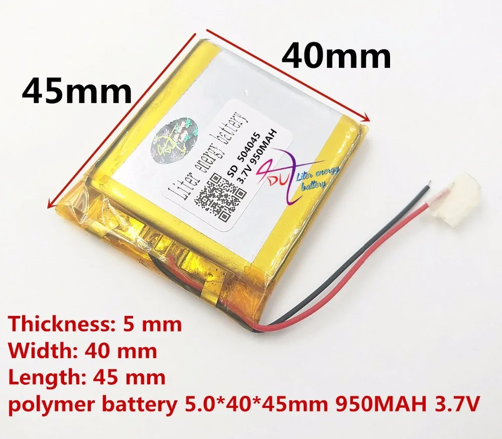 Перезаряжаемый 3,7 v литий-полимерный аккумулятор SD 504045 950mah gps MP3 MP4 аккумулятор
