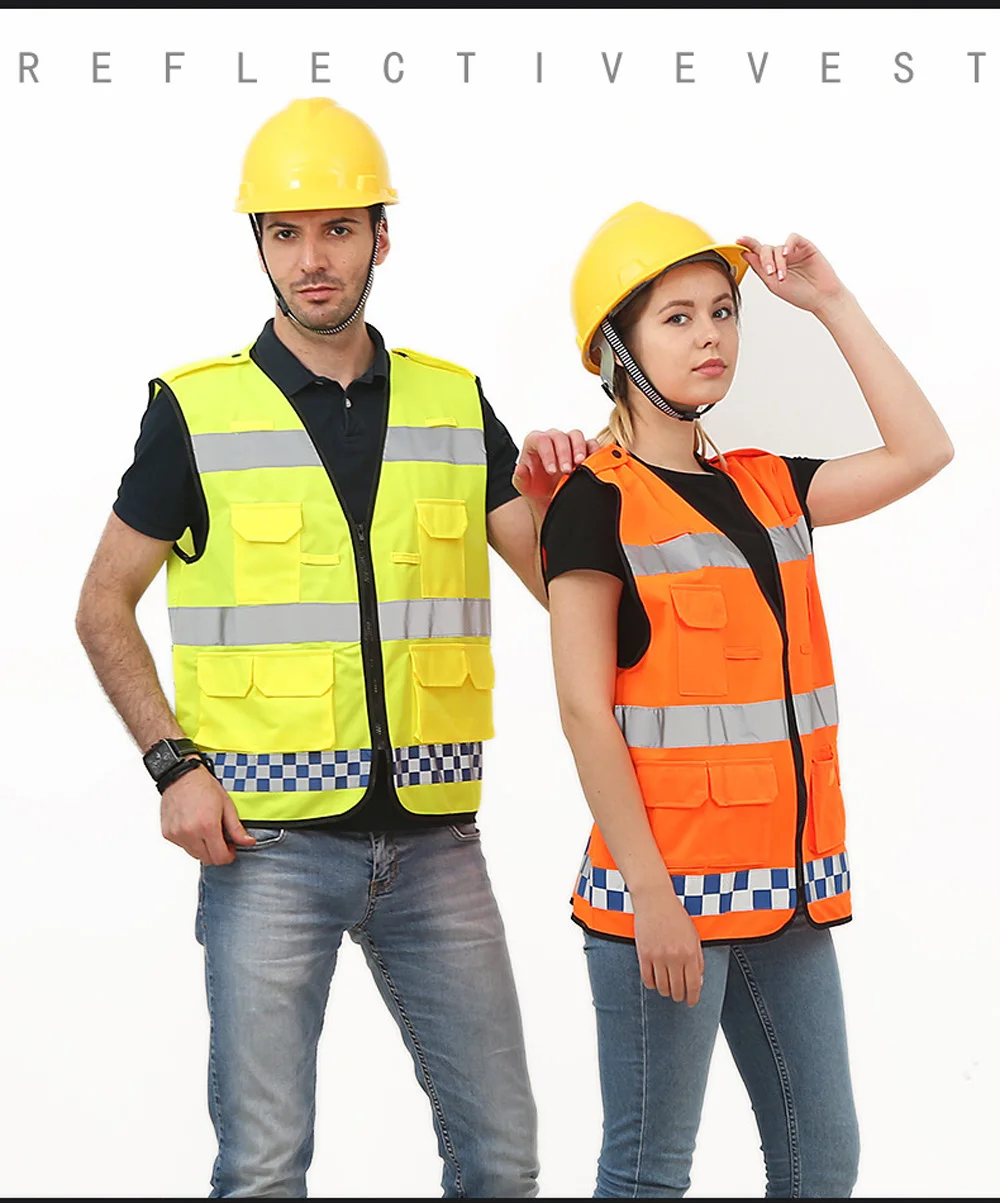 ZK20 безопасности Светоотражающая одежда безопасности жилет с карманами светоотражающий жилет рабочее место дропшиппинг